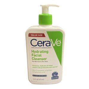 CeraVe Hydrating Facial‎ Cleanser for Normal/Dry Skin Fragrance-Free 16 oz